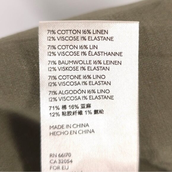 Anthropologie LINEN Blend Moss Green Utility Mini Skirt Size XL - Picture 15 of 16